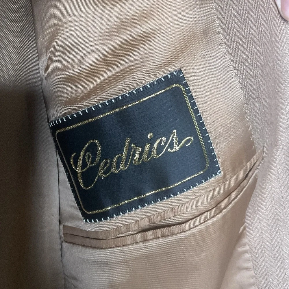 Canali Cedrics Coat Mens 54L ‎ Tan/Light Brown Herringbone Cashmere Silk Blazer